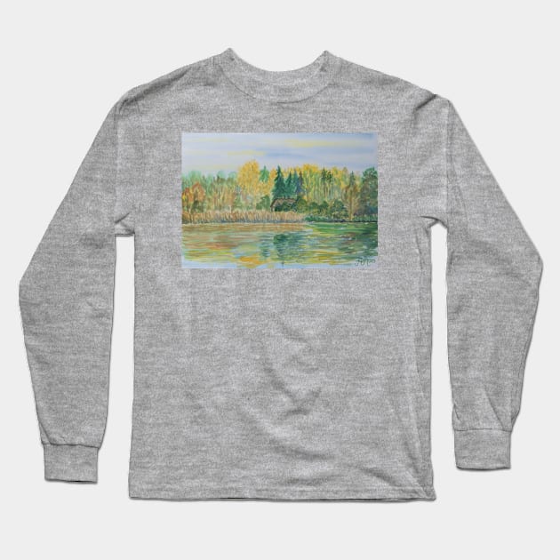 Autumn in Trakai, Lithuania Long Sleeve T-Shirt by Anton Liachovic